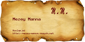 Mezey Manna névjegykártya